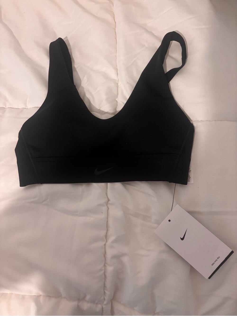 Nike Black Sports Bra with Swoosh Logo